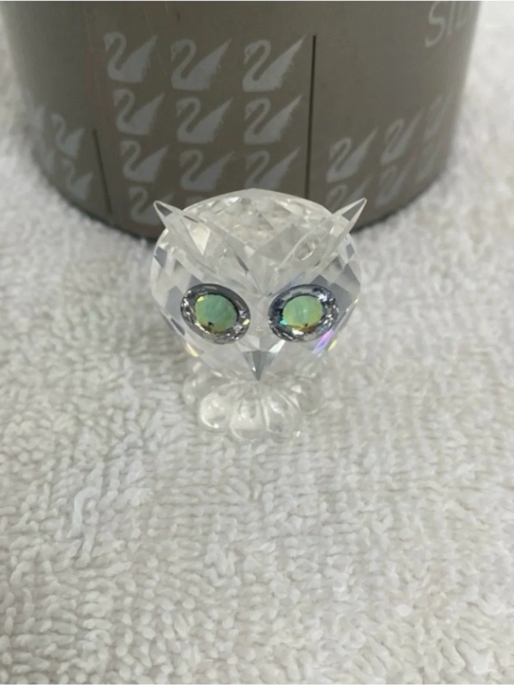 Authentic Retired Swarovski Owl Mini Feathered Crystal With Box #7654NR038000